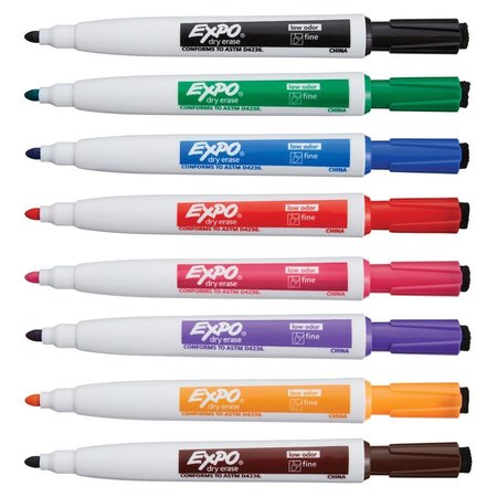 Expo Magnetic Dry Erase Markers, Brd/Md/Fine Pt, 8/PK, Ast PK SAN1944748